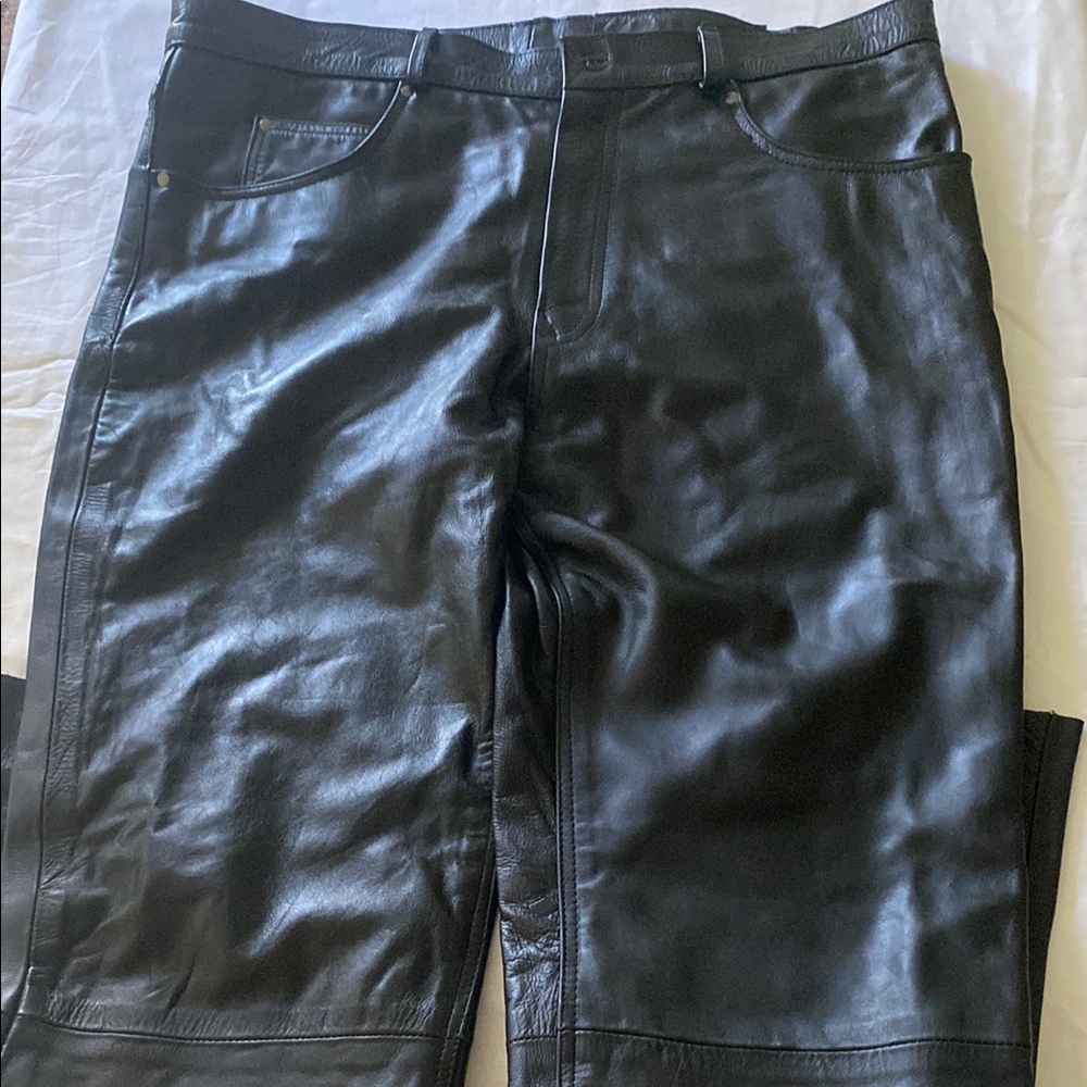 Men's Black Rocker Leather Pants